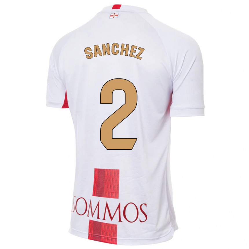 Women Football Paz Sánchez #2 White Away Jersey 2023/24 T-Shirt Canada