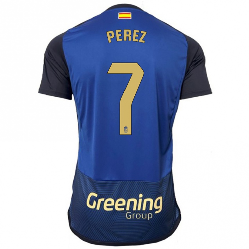 Women Football Laura Pérez #7 Navy Away Jersey 2023/24 T-Shirt Canada