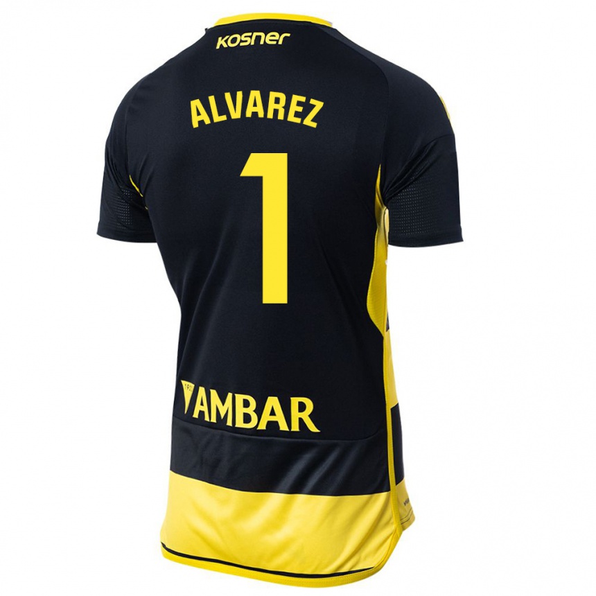 Women Football Cristian Álvarez #1 Black Yellow Away Jersey 2023/24 T-Shirt Canada