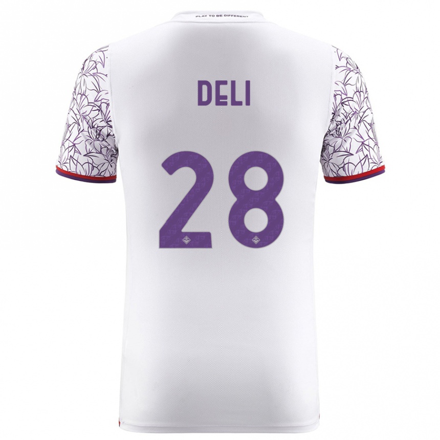 Women Football Lapo Deli #28 White Away Jersey 2023/24 T-Shirt Canada