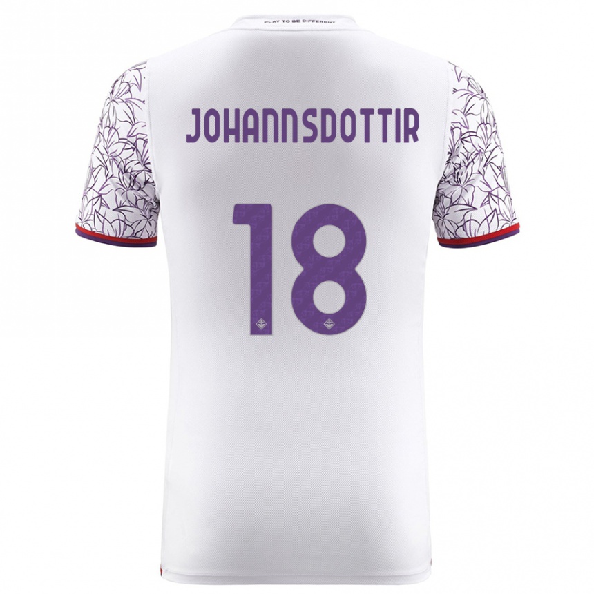 Women Football Alexandra Jóhannsdóttir #18 White Away Jersey 2023/24 T-Shirt Canada