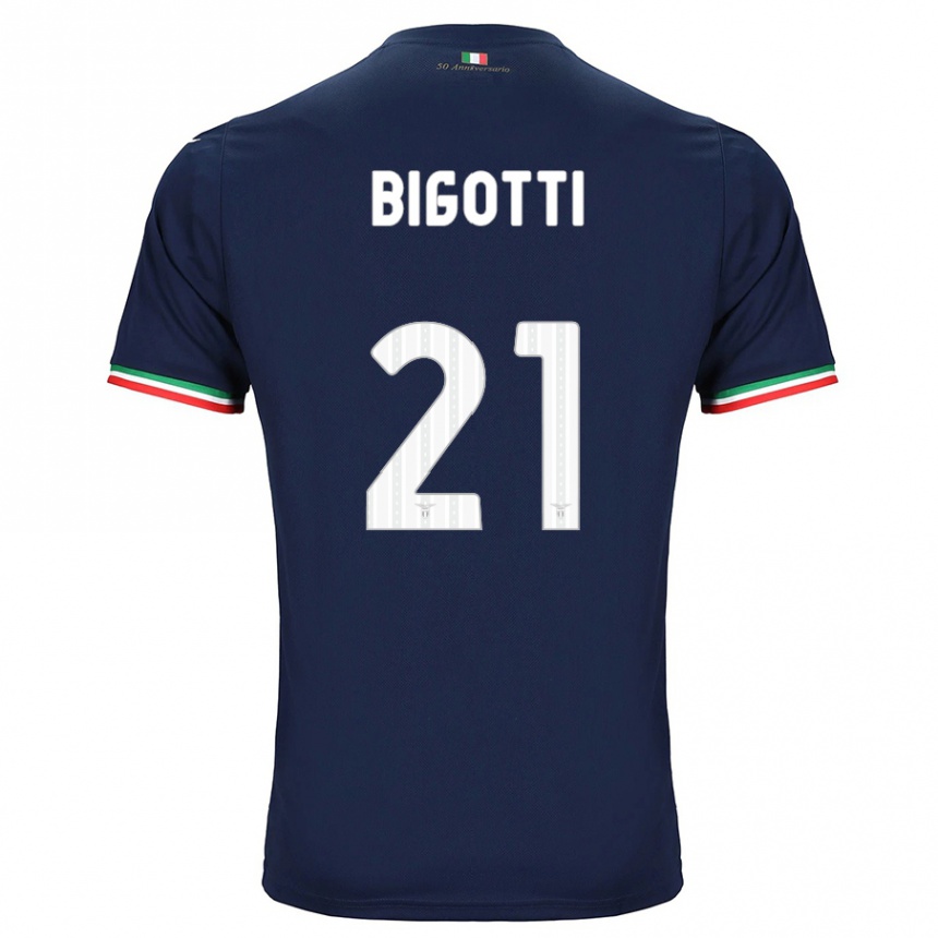 Women Football Massimo Bigotti #21 Navy Away Jersey 2023/24 T-Shirt Canada