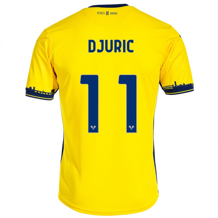 Women Football Milan Djuric #11 Yellow Away Jersey 2023/24 T-Shirt Canada