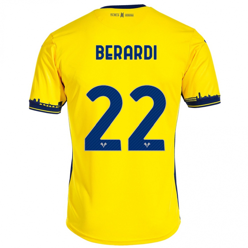 Femme Football Maillot Alessandro Berardi #22 Jaune Tenues Extérieur 2023/24 Canada