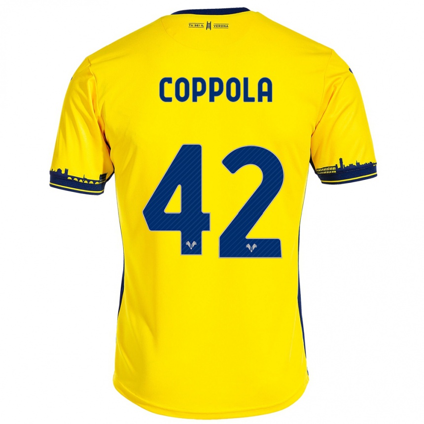 Women Football Diego Coppola #42 Yellow Away Jersey 2023/24 T-Shirt Canada