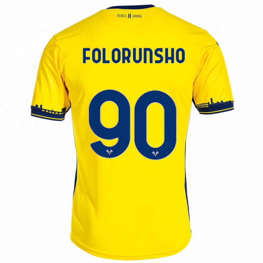 Women Football Michael Folorunsho #90 Yellow Away Jersey 2023/24 T-Shirt Canada