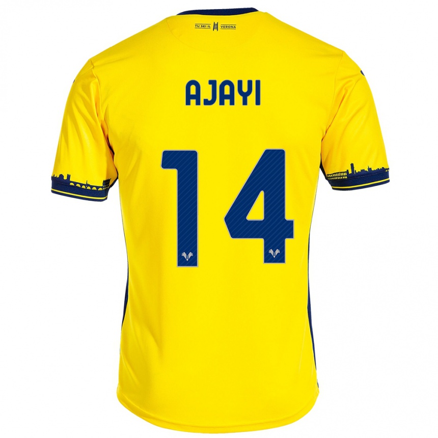 Women Football Junior Ajayi #14 Yellow Away Jersey 2023/24 T-Shirt Canada