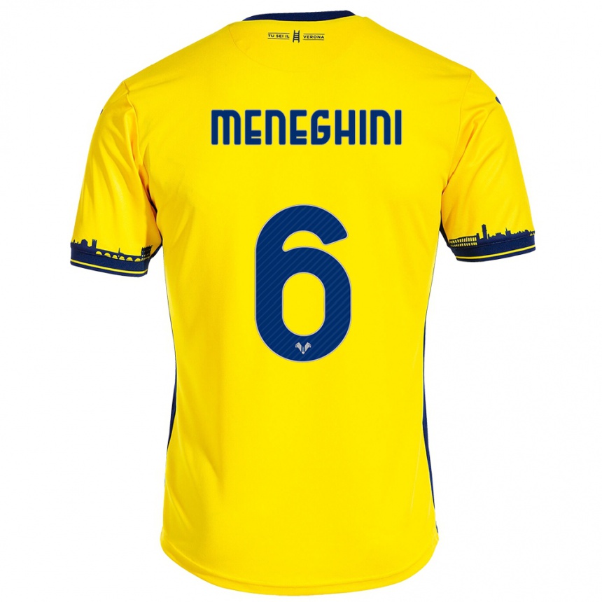 Women Football Sofia Meneghini #6 Yellow Away Jersey 2023/24 T-Shirt Canada