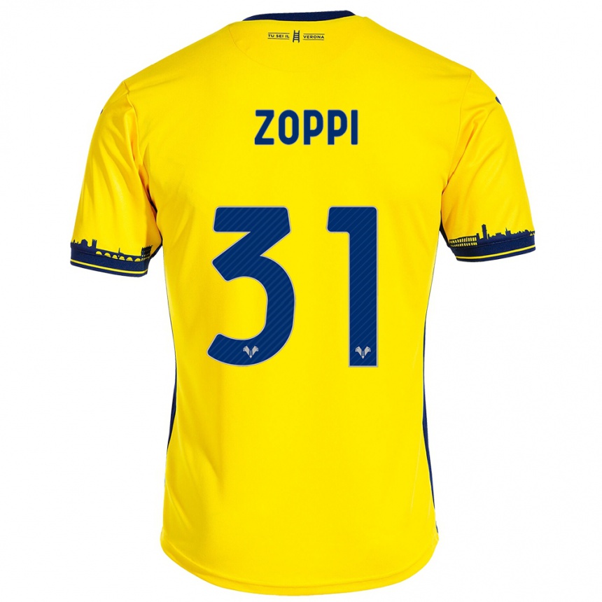 Women Football Sofia Zoppi #31 Yellow Away Jersey 2023/24 T-Shirt Canada