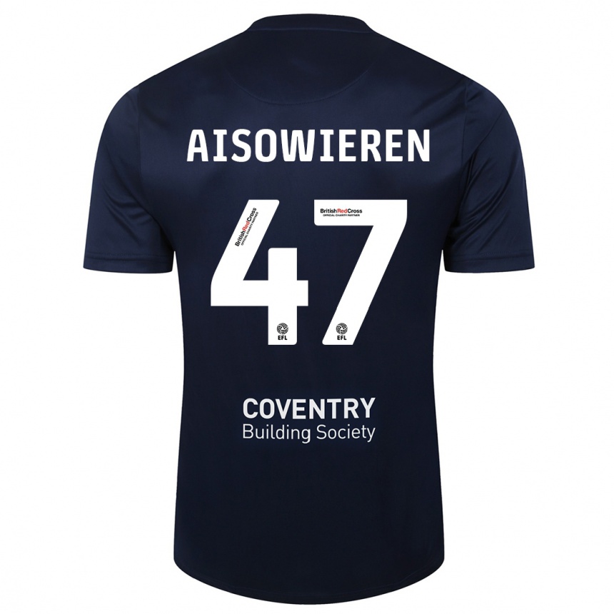 Women Football Evan Eghosa Aisowieren #47 Red Navy Away Jersey 2023/24 T-Shirt Canada