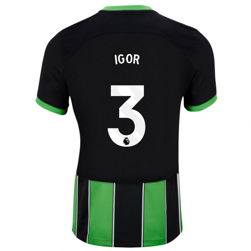 Women Football Igor #3 Black Green Away Jersey 2023/24 T-Shirt Canada