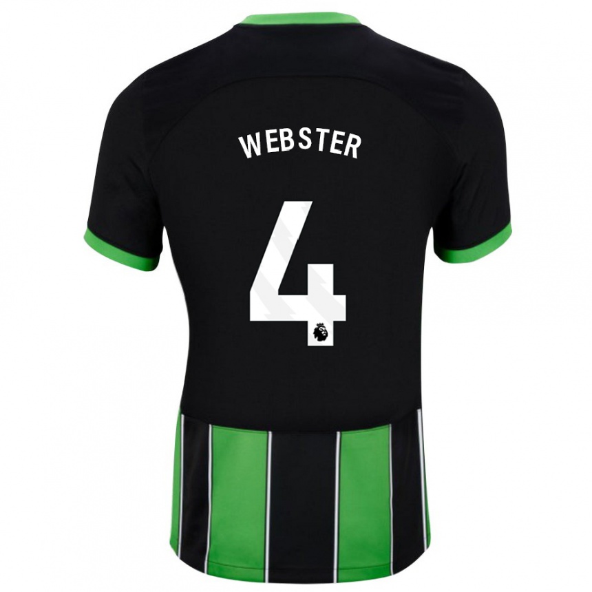 Women Football Adam Webster #4 Black Green Away Jersey 2023/24 T-Shirt Canada