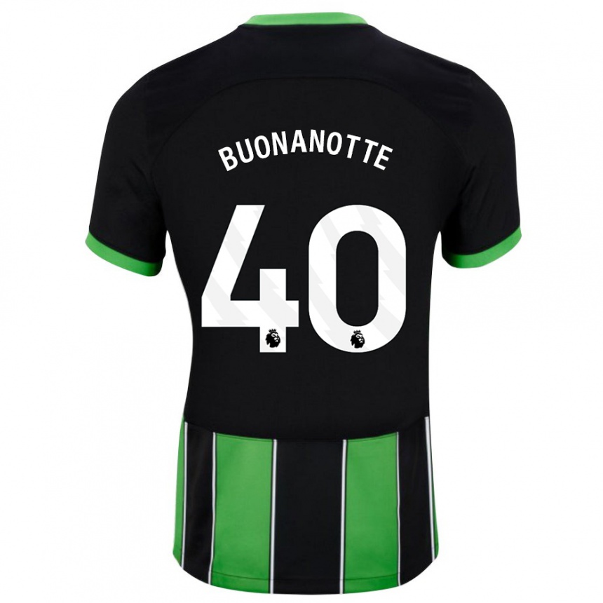 Women Football Facundo Buonanotte #40 Black Green Away Jersey 2023/24 T-Shirt Canada