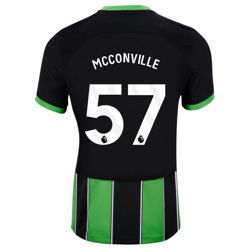 Women Football Ruairi Mcconville #57 Black Green Away Jersey 2023/24 T-Shirt Canada