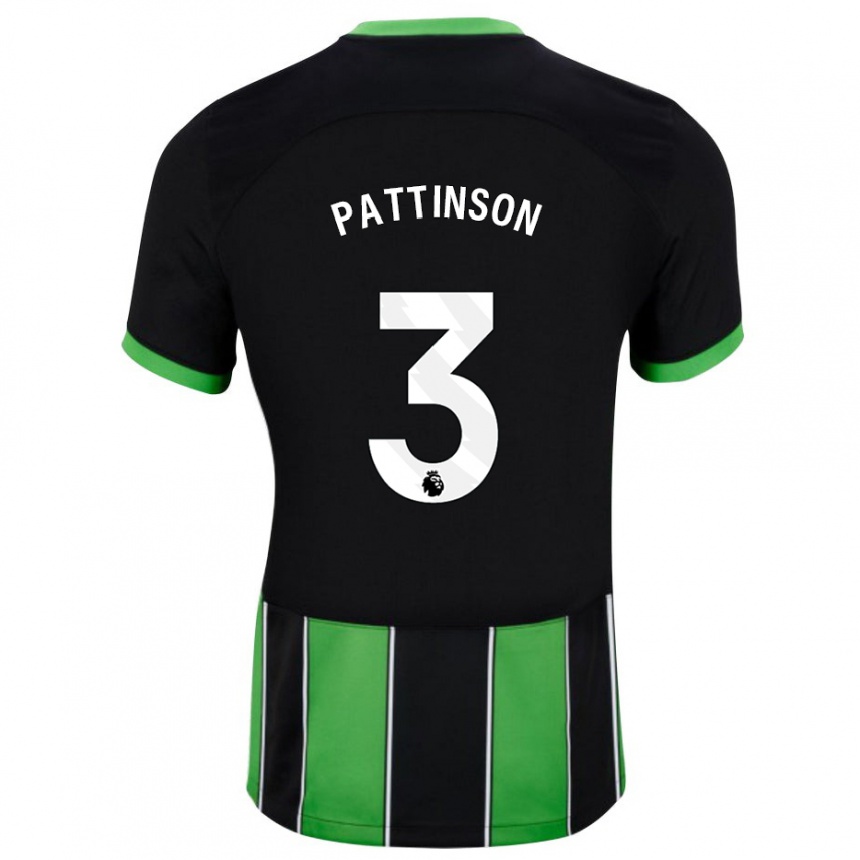 Women Football Poppy Pattinson #3 Black Green Away Jersey 2023/24 T-Shirt Canada