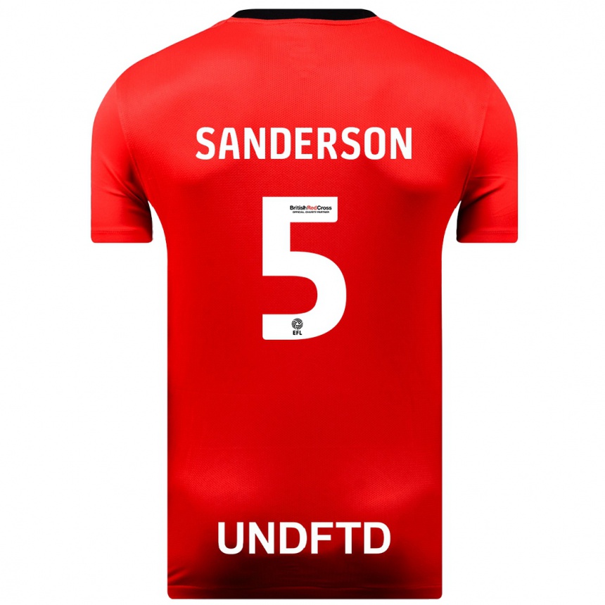 Women Football Dion Sanderson #5 Red Away Jersey 2023/24 T-Shirt Canada