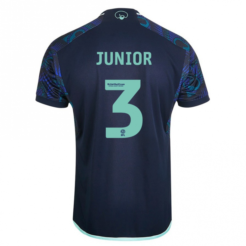 Women Football Junior Firpo #3 Blue Away Jersey 2023/24 T-Shirt Canada