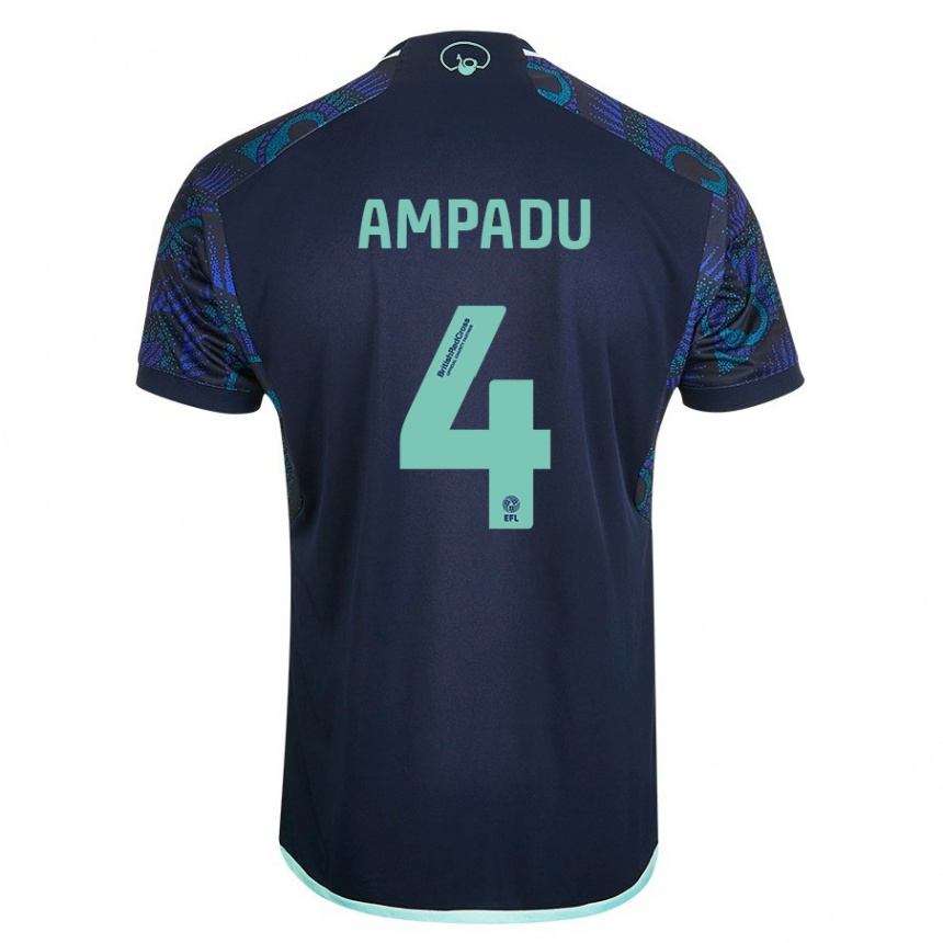 Women Football Ethan Ampadu #4 Blue Away Jersey 2023/24 T-Shirt Canada