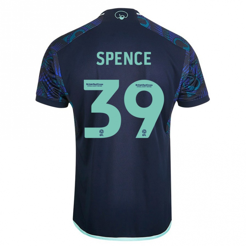 Women Football Djed Spence #39 Blue Away Jersey 2023/24 T-Shirt Canada