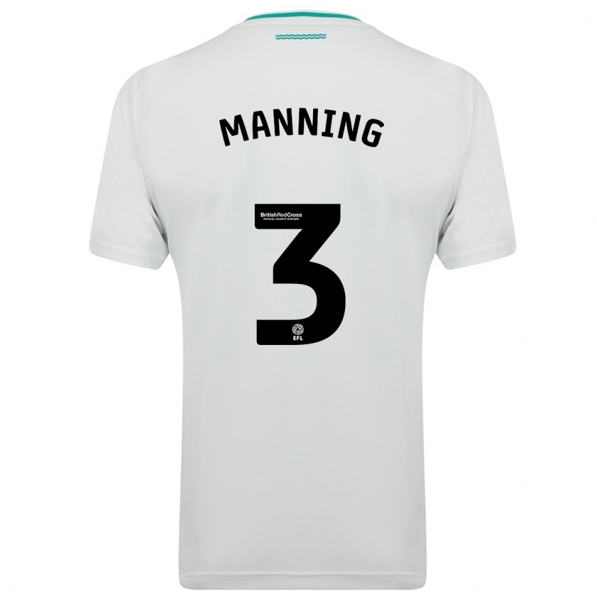 Women Football Ryan Manning #3 White Away Jersey 2023/24 T-Shirt Canada