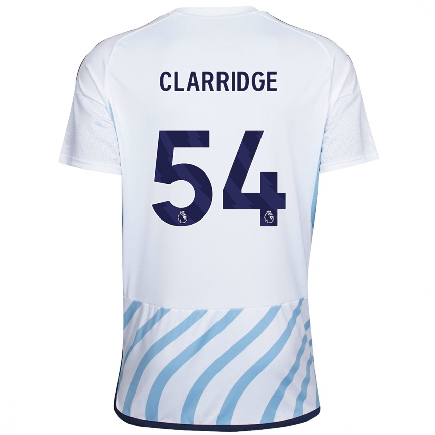 Women Football James Clarridge #54 White Blue Away Jersey 2023/24 T-Shirt Canada