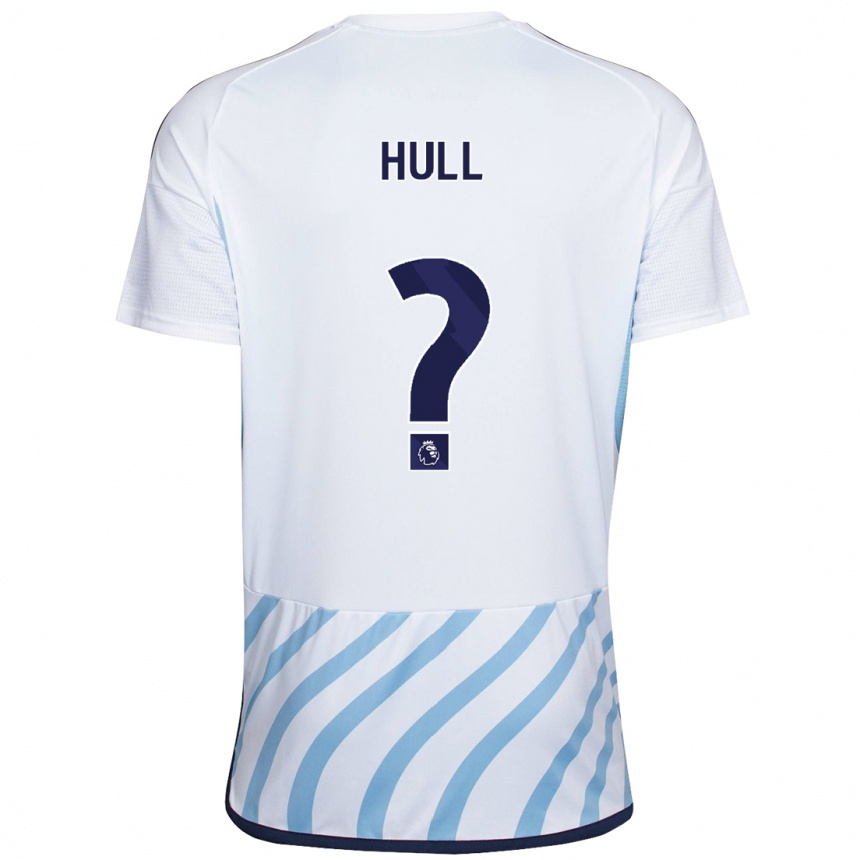 Women Football Ethan Hull #0 White Blue Away Jersey 2023/24 T-Shirt Canada