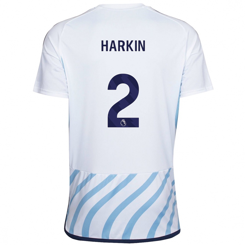 Femme Football Maillot Lyndsey Harkin #2 Blanc Bleu Tenues Extérieur 2023/24 Canada