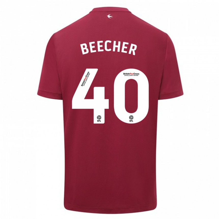 Women Football Josh Beecher #40 Red Away Jersey 2023/24 T-Shirt Canada