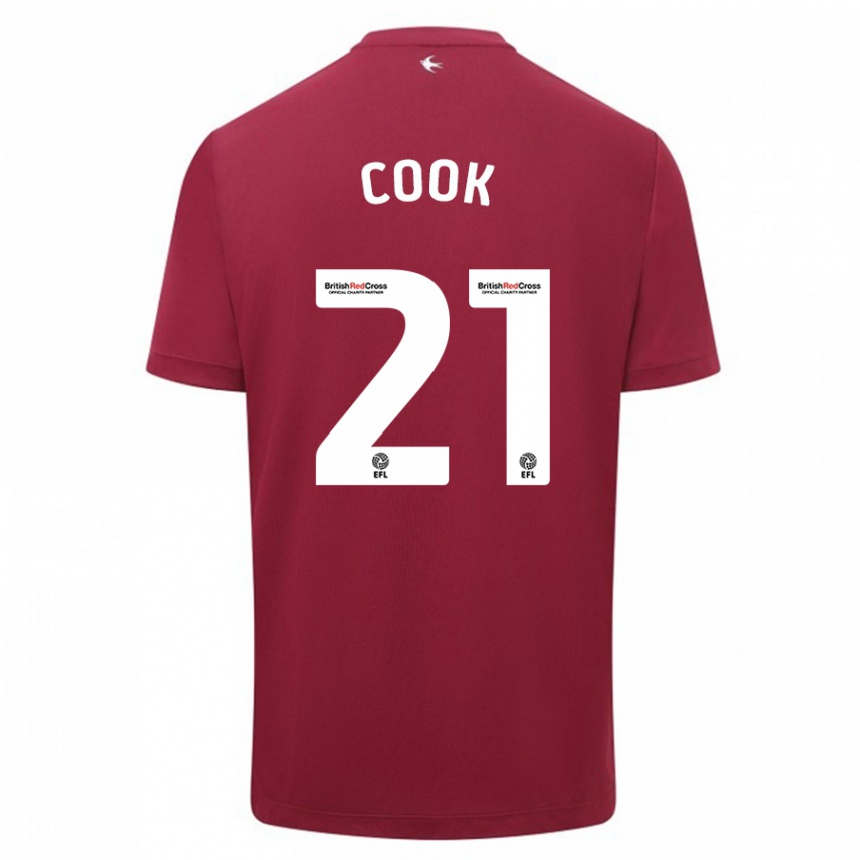 Women Football Mikayla Cook #21 Red Away Jersey 2023/24 T-Shirt Canada