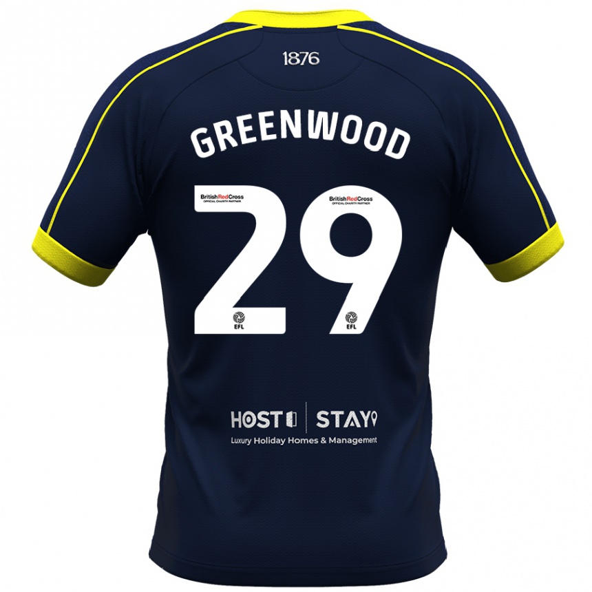 Women Football Sam Greenwood #29 Navy Away Jersey 2023/24 T-Shirt Canada