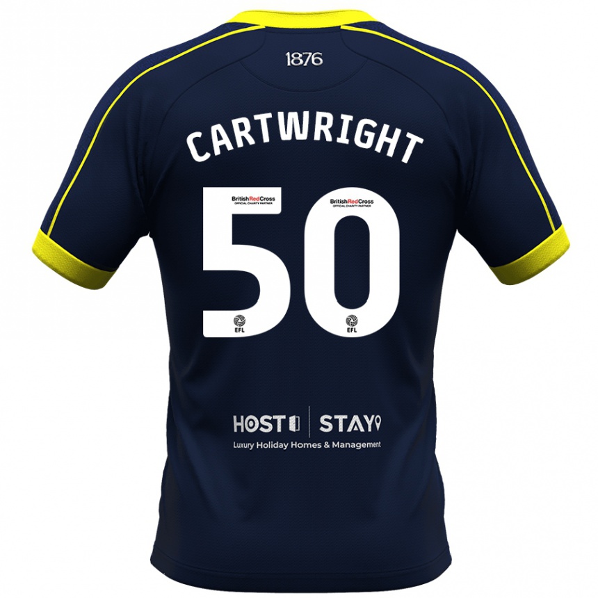 Women Football Fin Cartwright #50 Navy Away Jersey 2023/24 T-Shirt Canada