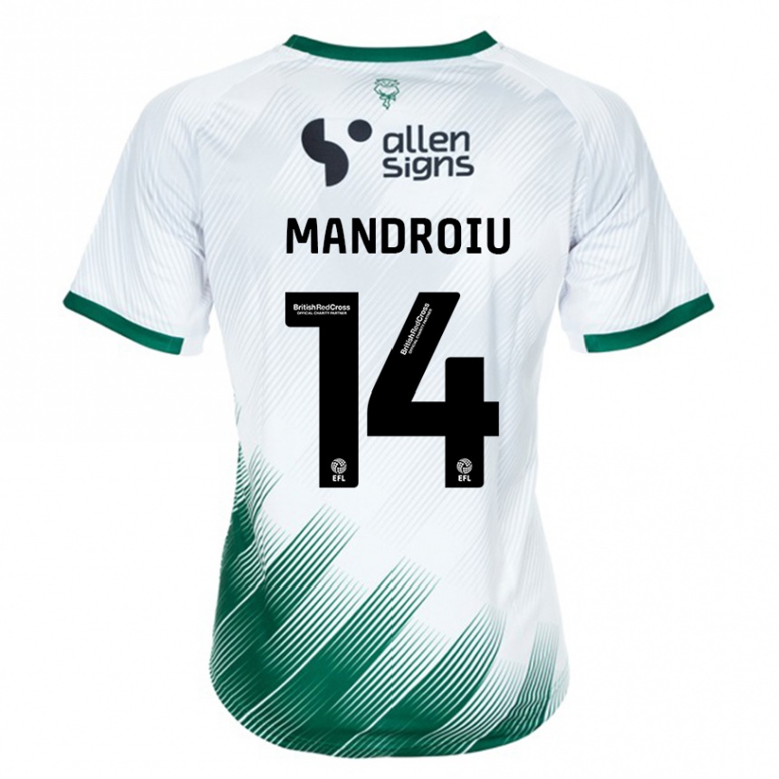 Women Football Daniel Mandroiu #14 White Away Jersey 2023/24 T-Shirt Canada