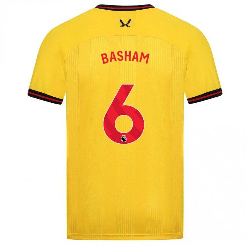 Women Football Chris Basham #6 Yellow Away Jersey 2023/24 T-Shirt Canada