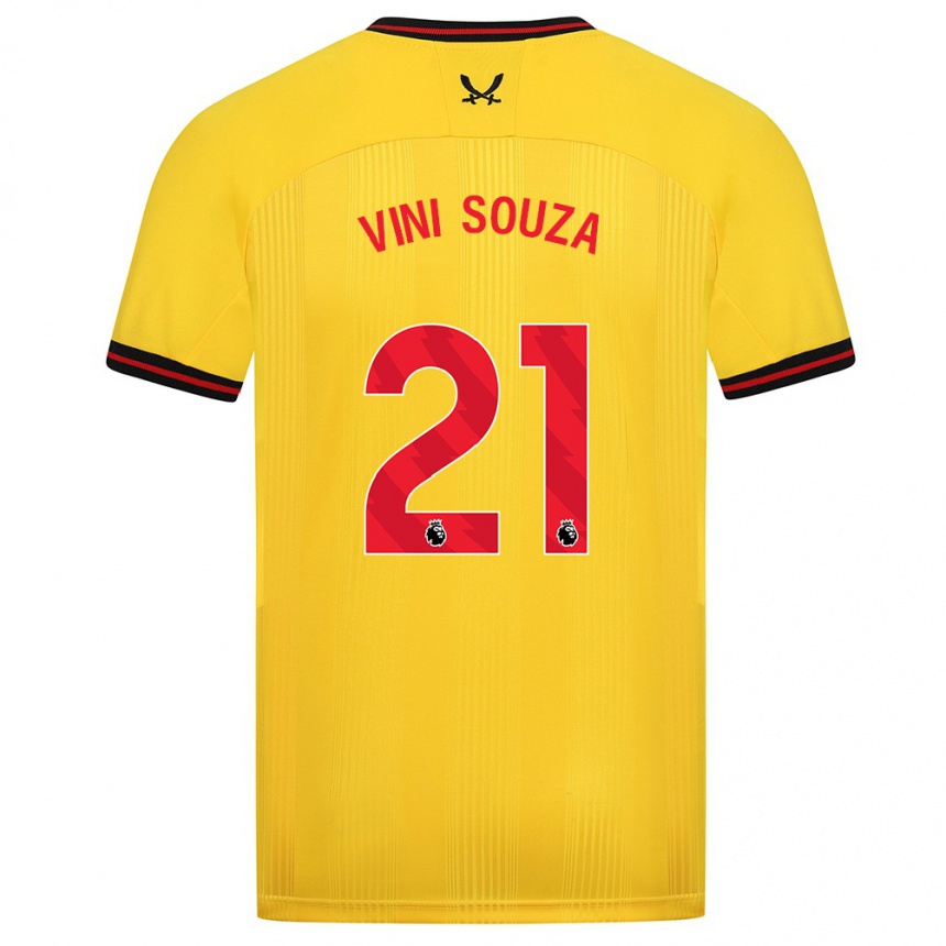 Women Football Vini Souza #21 Yellow Away Jersey 2023/24 T-Shirt Canada