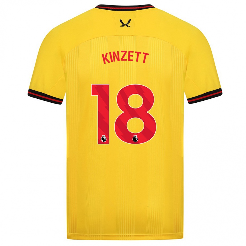 Women Football Ella Kinzett #18 Yellow Away Jersey 2023/24 T-Shirt Canada