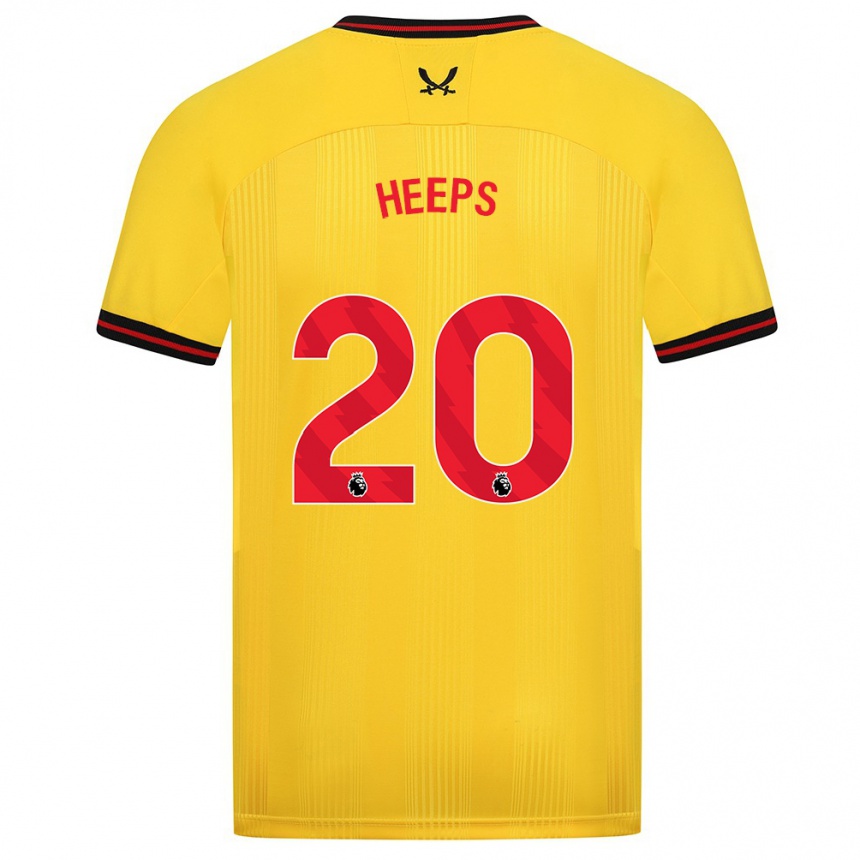 Women Football Eleanor Heeps #20 Yellow Away Jersey 2023/24 T-Shirt Canada