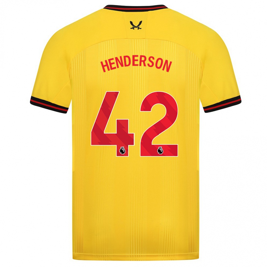 Women Football Peyton Henderson #42 Yellow Away Jersey 2023/24 T-Shirt Canada