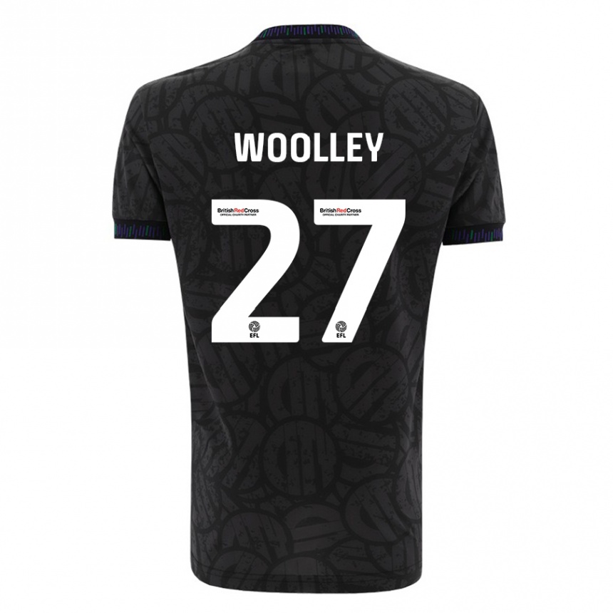 Women Football Jesse Woolley #27 Black Away Jersey 2023/24 T-Shirt Canada