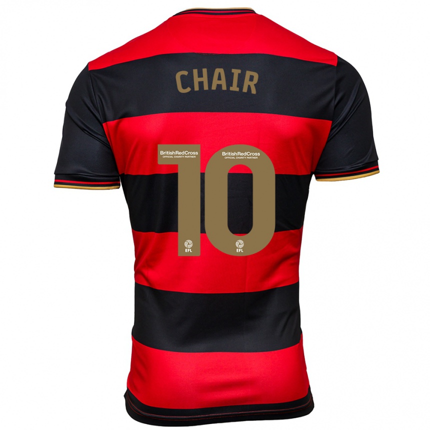 Women Football Ilias Chair #10 Black Red Away Jersey 2023/24 T-Shirt Canada