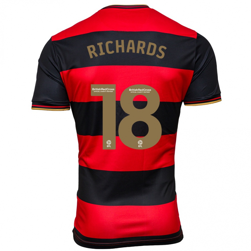 Women Football Taylor Richards #18 Black Red Away Jersey 2023/24 T-Shirt Canada