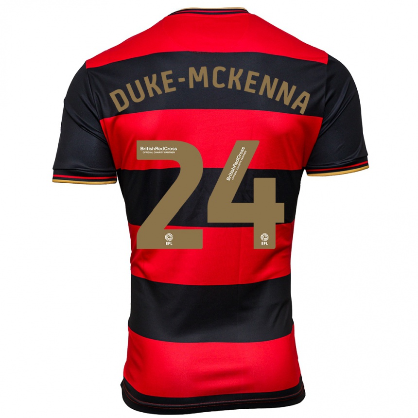 Women Football Stephen Duke-Mckenna #24 Black Red Away Jersey 2023/24 T-Shirt Canada