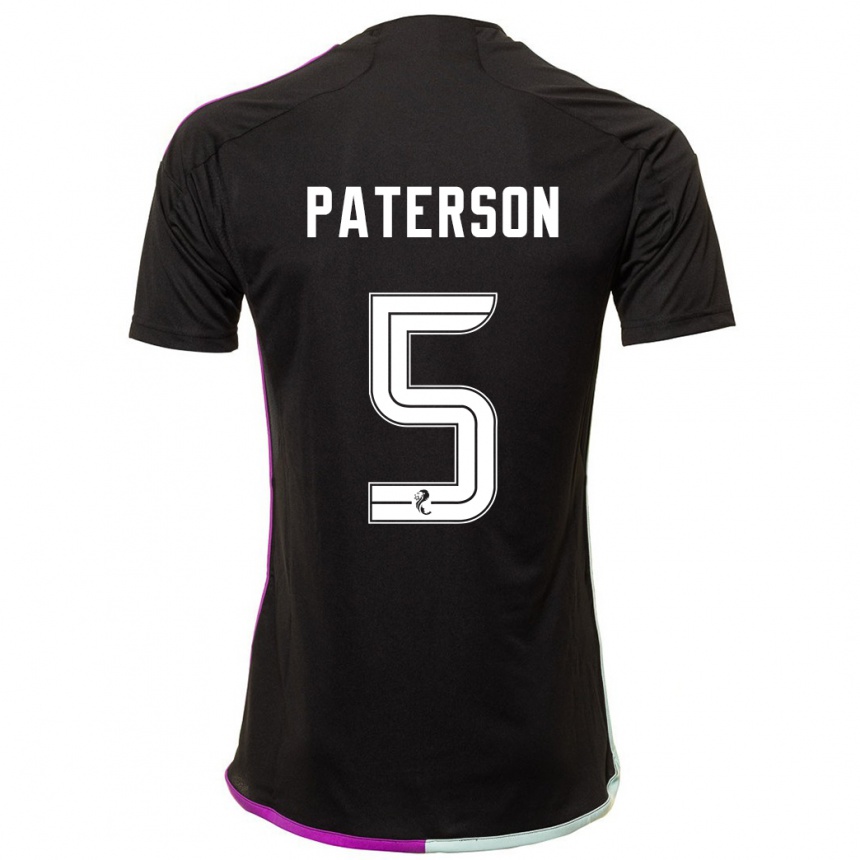 Women Football Donna Paterson #5 Black Away Jersey 2023/24 T-Shirt Canada