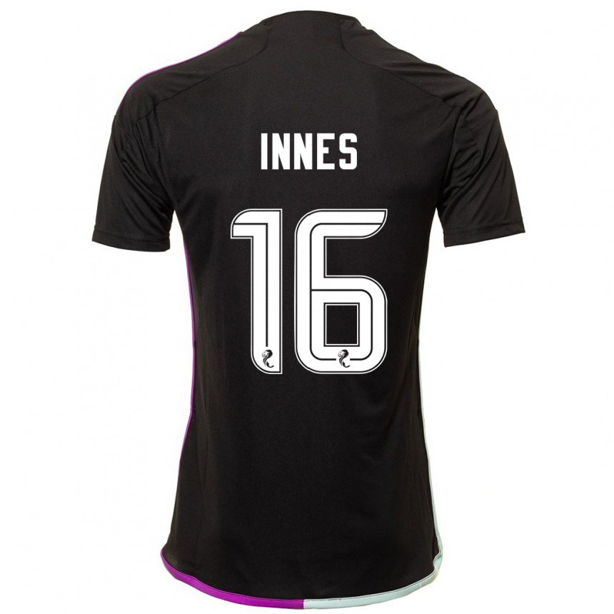 Women Football Hannah Innes #16 Black Away Jersey 2023/24 T-Shirt Canada