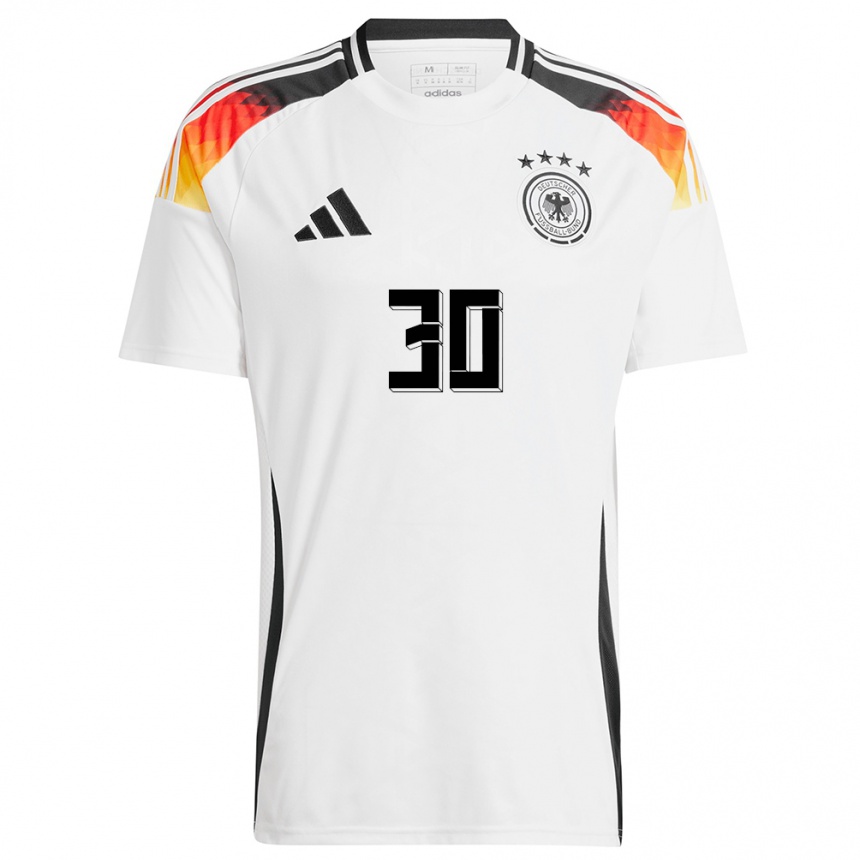 Kids Football Germany Ann Katrin Berger #30 White Home Jersey 24-26 T-Shirt Canada