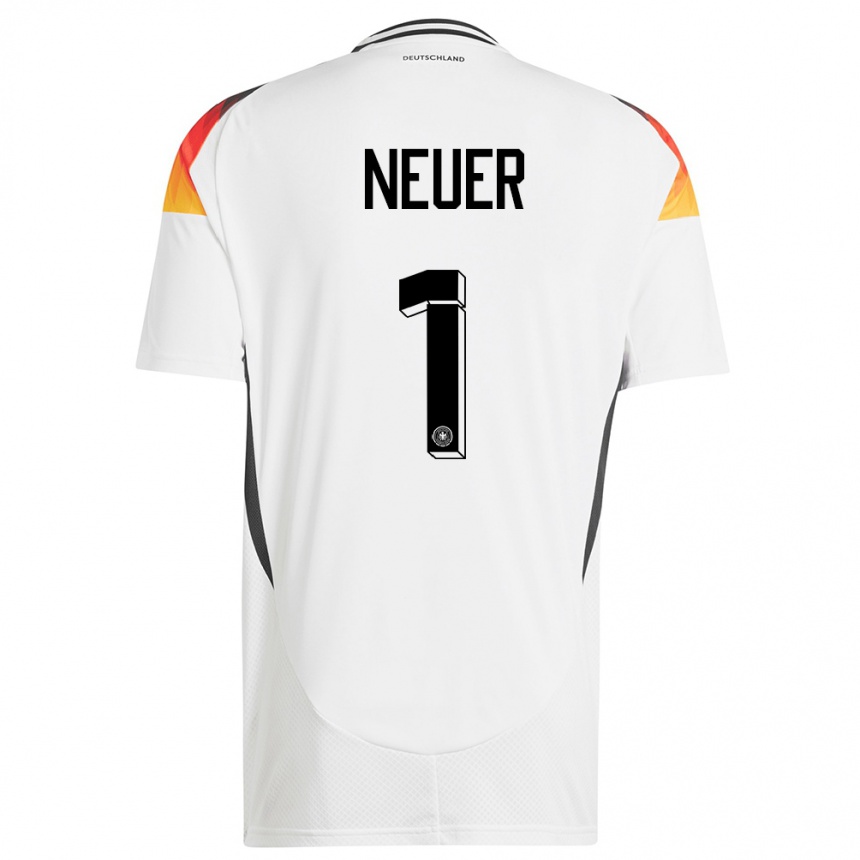 Kids Football Germany Manuel Neuer #1 White Home Jersey 24-26 T-Shirt Canada