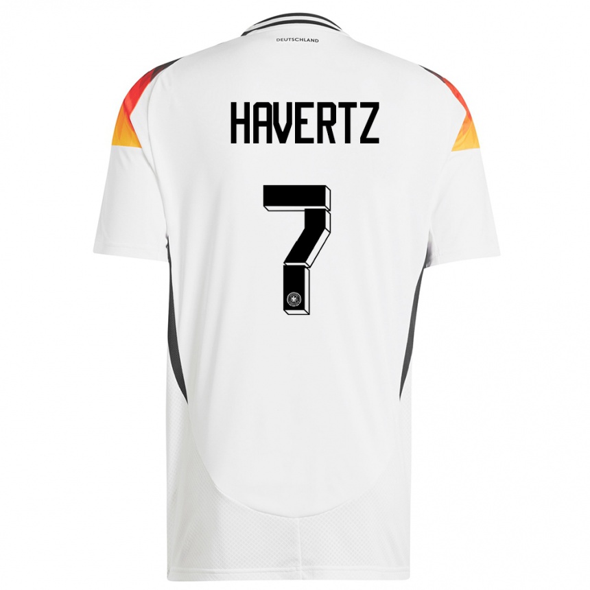 Kids Football Germany Kai Havertz #7 White Home Jersey 24-26 T-Shirt Canada