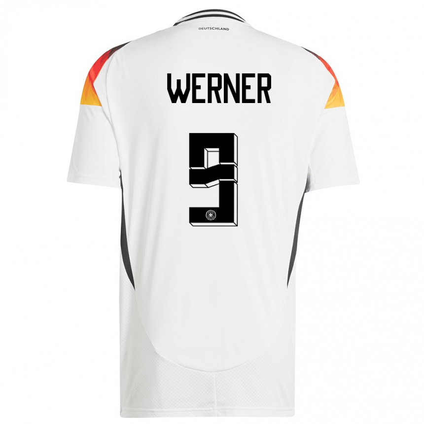 Kids Football Germany Timo Werner #9 White Home Jersey 24-26 T-Shirt Canada