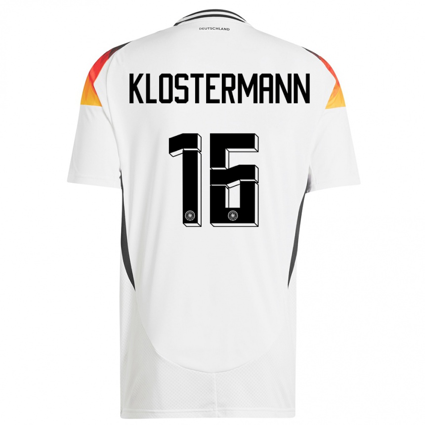 Kids Football Germany Lukas Klostermann #16 White Home Jersey 24-26 T-Shirt Canada