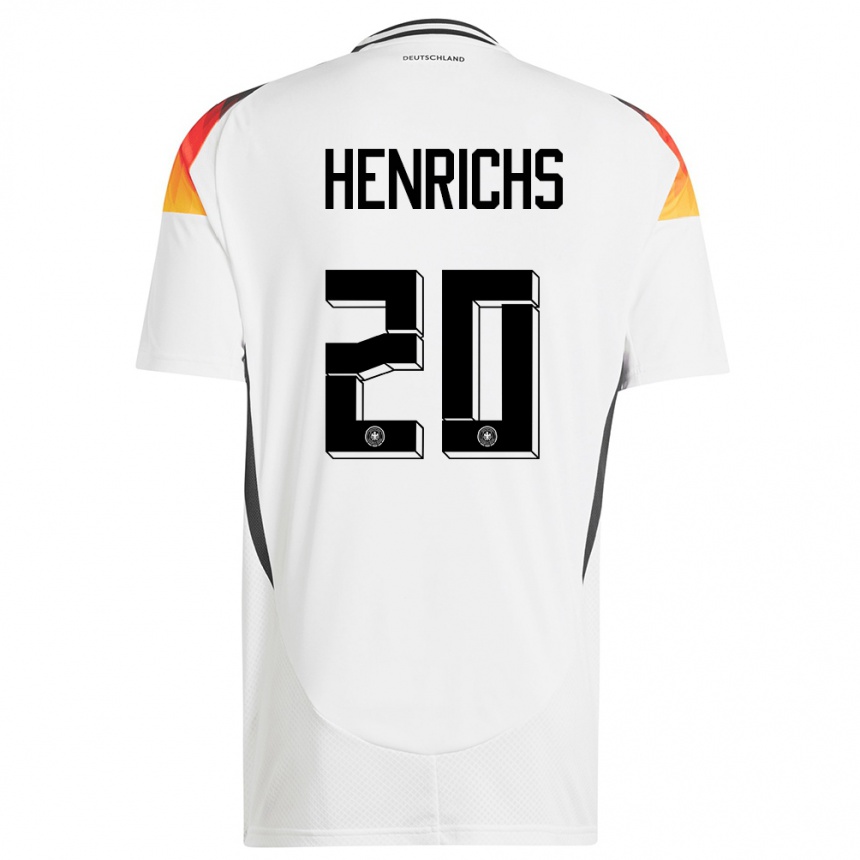 Kids Football Germany Benjamin Henrichs #20 White Home Jersey 24-26 T-Shirt Canada