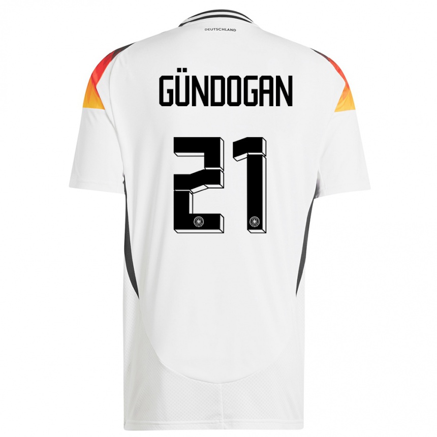 Kids Football Germany Ilkay Gundogan #21 White Home Jersey 24-26 T-Shirt Canada